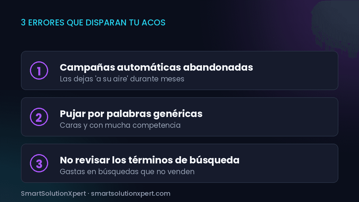 Los 3 errores que disparan tu ACOS en Amazon